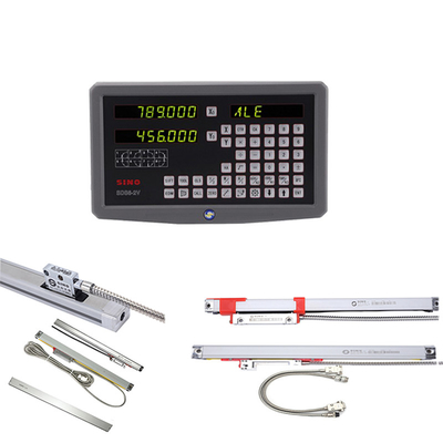 SDS6-2V SINO Hệ thống đọc kỹ thuật số Dro 2 trục với Glass Linear Scale Ruler cho lathe mill