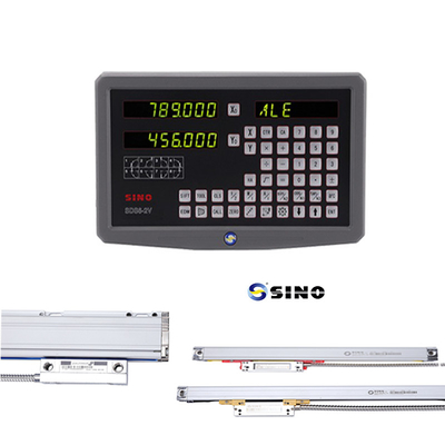 SDS6-2V SINO Hệ thống đọc kỹ thuật số Dro 2 trục với Glass Linear Scale Ruler cho lathe mill